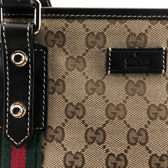 ⭐️🆕[Gucci] Vintage Logo Canvas/ leather Bag - Picture 6 of 8